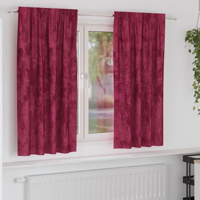 vidaXL Velvet Gordijnen 2 st Wijnrood 175 x 140 cm Fluweel