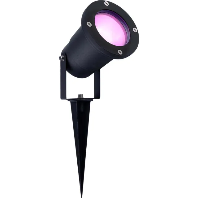 LEDVION Smart WiFi LED Prikspot - IP65 Buitenverlichting - GU10 Fitting - Dimbaar - RGB + CCT - 230V Tuinlamp Zwart