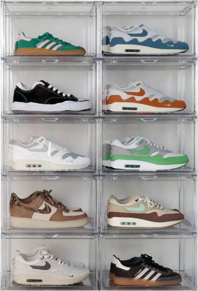 Sneakerstack Sneakerbox Transparant – 10 stuks - Stapelbare Schoenenbox – Past tot schoenmaat 48 – Premium Opbergbox