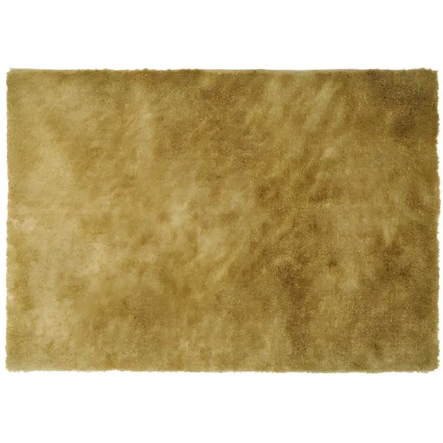 Vente-unique Hoogpolig shaggy vloerkleed - 160 x 230 cm - Goudkleurig - GLITTER