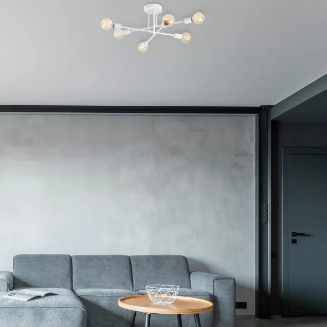 Asir Group Flower Kroonluchter | METALEN BEHUIZING | Wit - Asir Group - Plafondlampen - Wit - Metaal - Plafondlampen