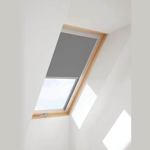 Timlux Standaard Verduisterend Rolgordijn voor VELUX Dakramen, S08, 608, Grijs