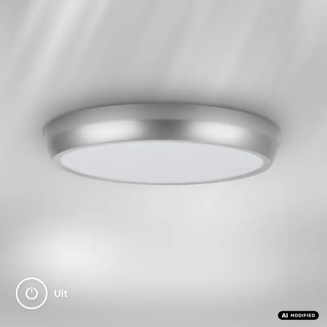 Briloner Navaro - LED Plafondlamp - badkamerverlichting - badkamerlamp - IP44 - 18W - neural wit licht - Ø27cm - chroom