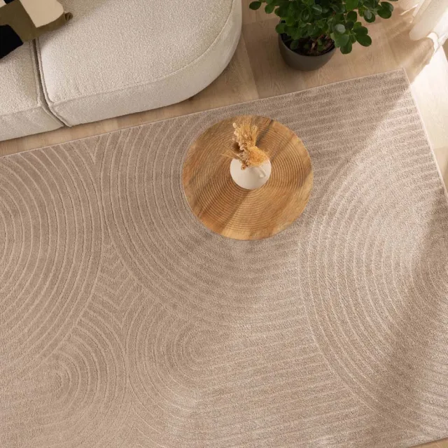 Nordic Weavers Scandinavisch vloerkleed - Contour Circle beige 120x170