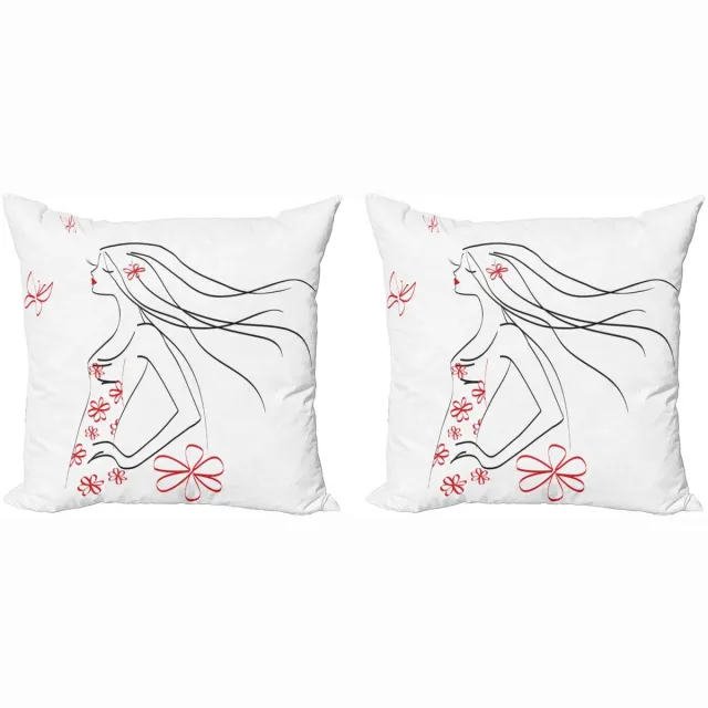 ABAKUHAUS Kussenhoesenset 2x50x50 cm – Dubbelzijdig digitaal bedrukt – Veelkleurig Anthrazit grau