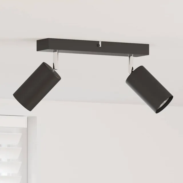vidaXL Plafondspot met schijnwerpers Zwart 26 x 6 x 16 cm Metaal