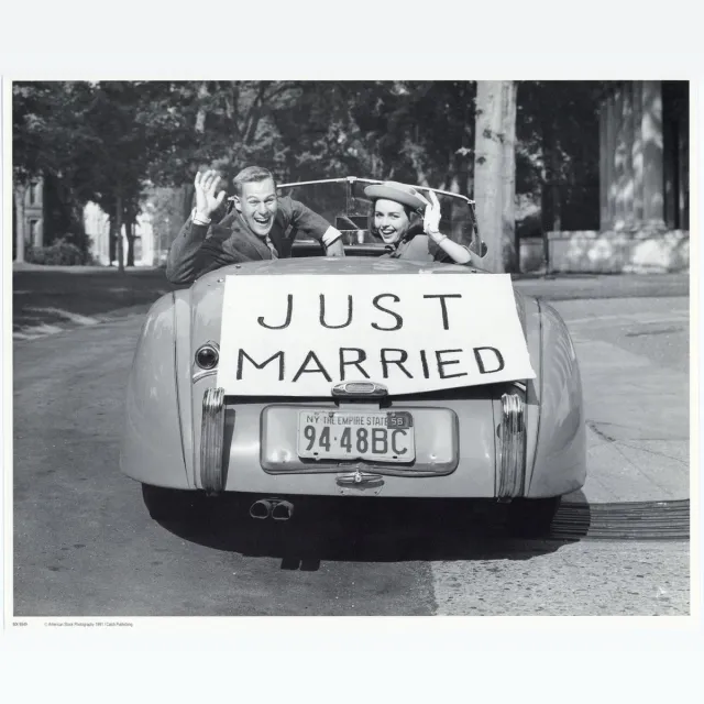 Catch Projecten Mini zwart-wit poster - Just Married - 24x30 cm