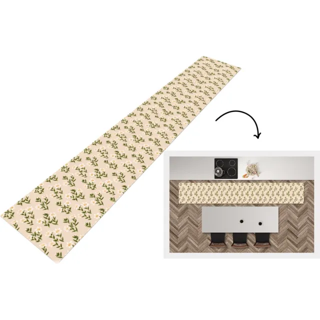 KitchenYeah Keukenloper - Keukenmat - Edelweiss - Bloemen - Patroon - Keuken vloerkleed Multicolor