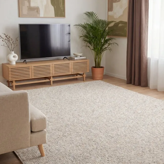 Elle Decoration Rocco vloerkleed in wol-look Rocco Crème/Multicolor - 200 x 290 cm - (L) Wit