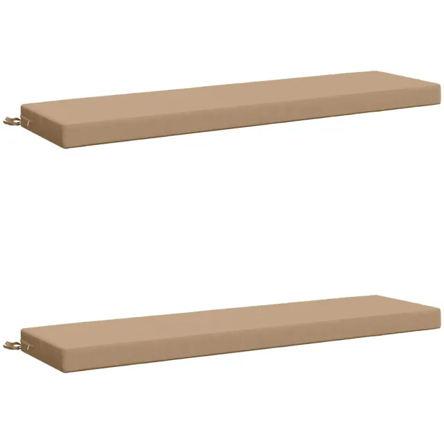 vidaXL Bankkussens - SOEST - 2 - st - 100% - Polyester - Zand - 150 - x - 40 - x - 8 - cm