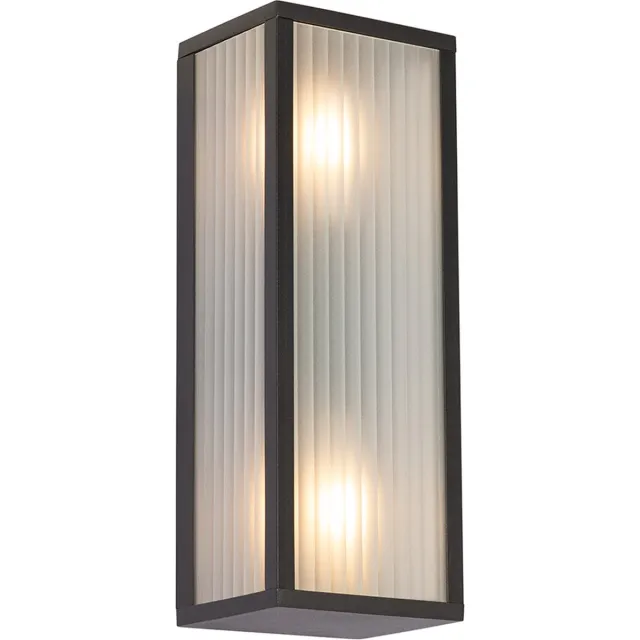 QAZQA charlois - Moderne Wandlamp voor buiten - 2 lichts - D 13.5 cm - Zwart - Buitenverlichting
