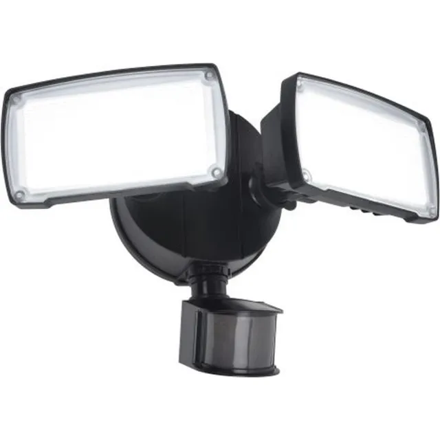 LUTEC Chimera - LED security wandlamp voor buiten - Tweekoppig - 2350Lm krachtig licht - 5000K helder wit licht - Mat zwart