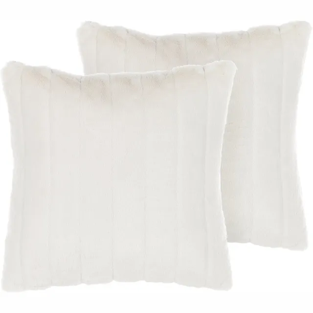 Beliani PUMILA - Sierkussen set van 2 - Wit - Polyester