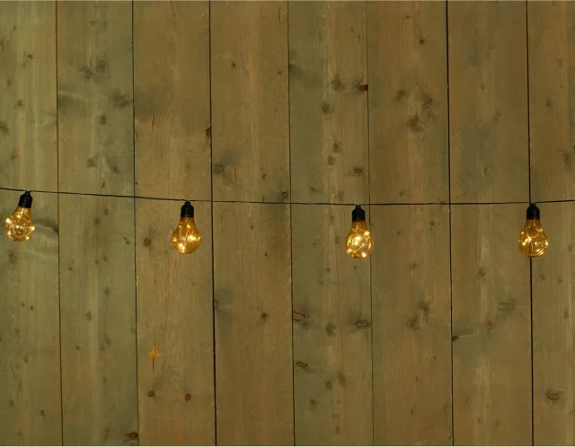 Anna's Collection Solar lichtsnoer - feestverlichting - 10 LED bolletjes - 450 cm - warm wit - tuinverlichting zonne-energie