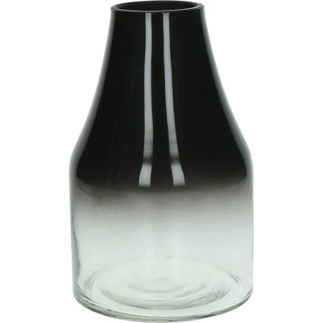 Vaas van het merk Pomax in zwart / doorschijnend glas