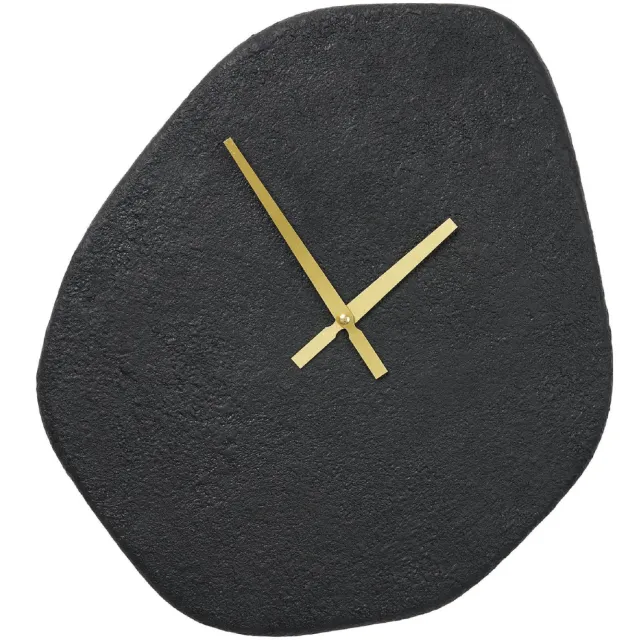 Nest of Nora Wandklok 38x45 cm organische vorm - Stil uurwerk - Zwart