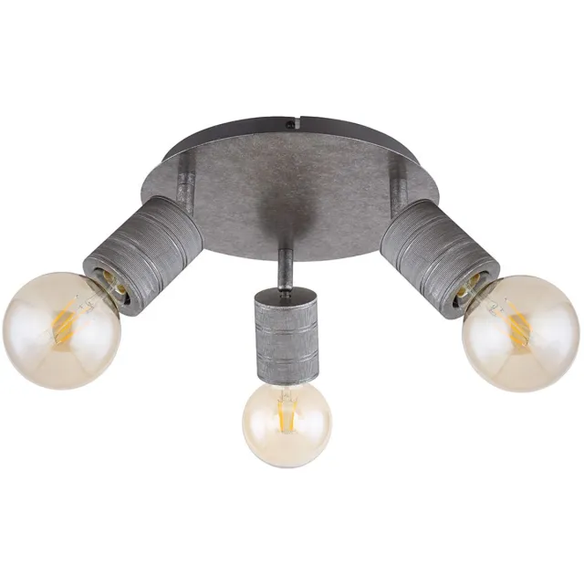Globo Plafondlamp Eetkamerlamp Woonkamerlamp Plafondspot Spotlight, metaal aluminium zilver, 3 vlammen, H 16 cm
