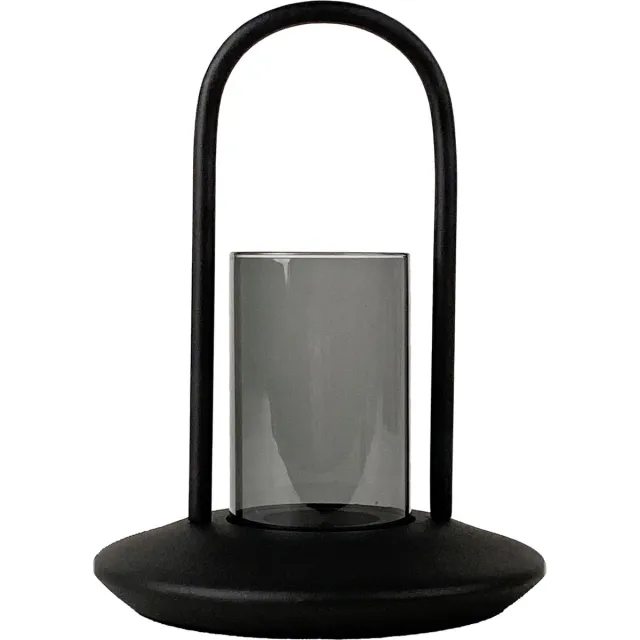 XLBoom Blaze Small - Grijs - Kandelaar - Lantaarn voor Binnen of Buiten Smoke Grey