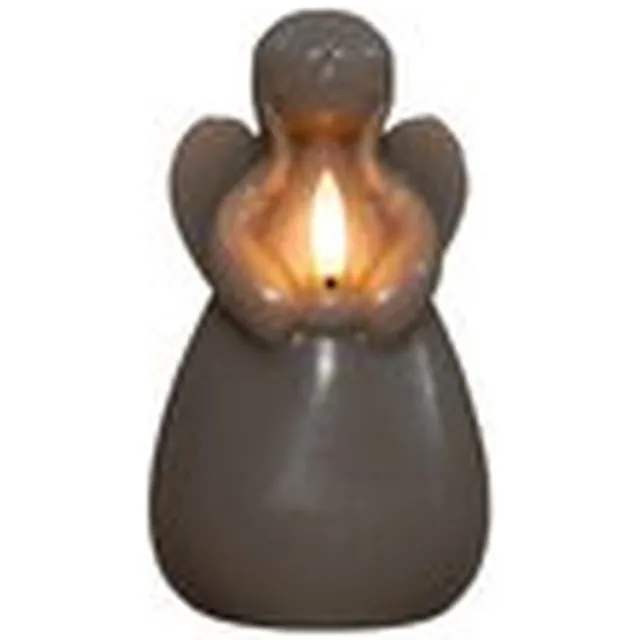Haisma Health Kaars engel wax led 3d vlam op batterij met timer - Taupe - Kerst