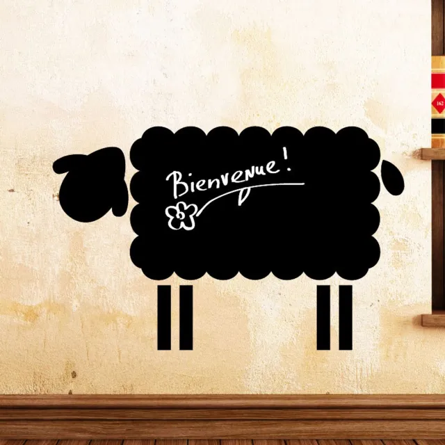 Ambiance Sticker Schoolbord muursticker - uitwisbare zelfklevende muurstickers - SCHAAP 2 - 90x145cm Multi color