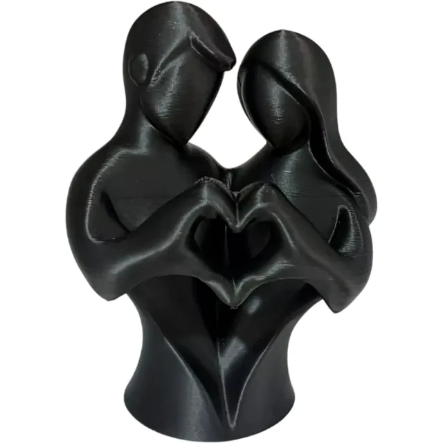 rimmo Liefdes Beeldje voor Thuis – Abstract Liefdes Standbeeld, Omhelzing Sculptuur, Romantische Decoratie en Herdenkingsornament, Woondecoratie voor Bureau en Woonkamer - Zwart