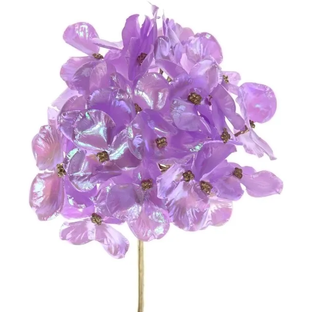 Kaemingk Kerstdecoratie Hortensiabloem Lavendel iriserend 27 cm Paars
