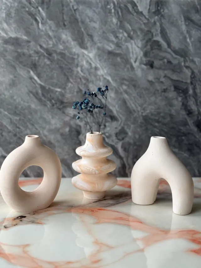 Skye Decor , Vazenset, Glamour Candle 5ST, Beton, Beige, 8 x 8 x 10 cm