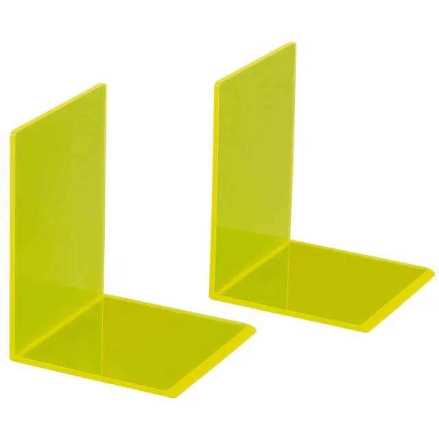 Maul Boekensteunen acryl 10 x 10 x 13 cm transparant geel geel|transparant