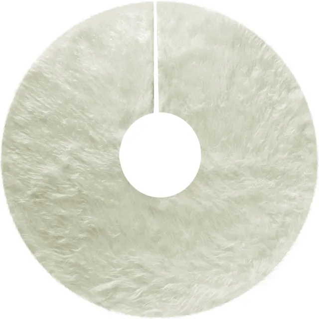 Krist+ kerstboomrok/kerstboom kleed - creme wit - D120 cm - fluffy