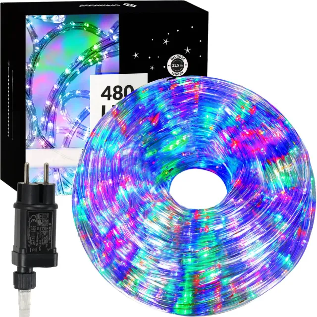 springos Lichtslang | Lichtsnoer | Lichtsnoer Binnen | Lichtsnoer Buiten | Lichtslinger | 20 m | Multicolor | 480 LED