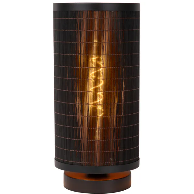 Lucide TAGALOG - Tafellamp - Ø 15 cm - 1xE27 - Zwart Zwart, Naturel