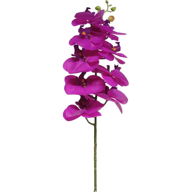 Bellatio Design Kunstbloem Orchidee Bora - fuchsia roze - 77 cm - losse stelen - kunst zijdebloemen - Phalaenopsis