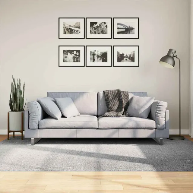 vidaXL Vloerkleed IZA laagpolig Scandinavisch 120x170 cm grijs, foto 2