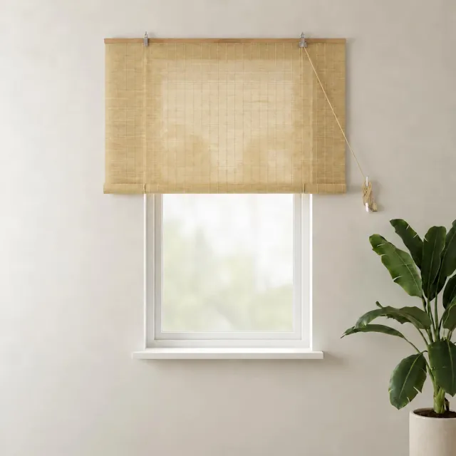 vidaXL Rolgordijn Naturel 130 x 160 cm Bamboe Bruin