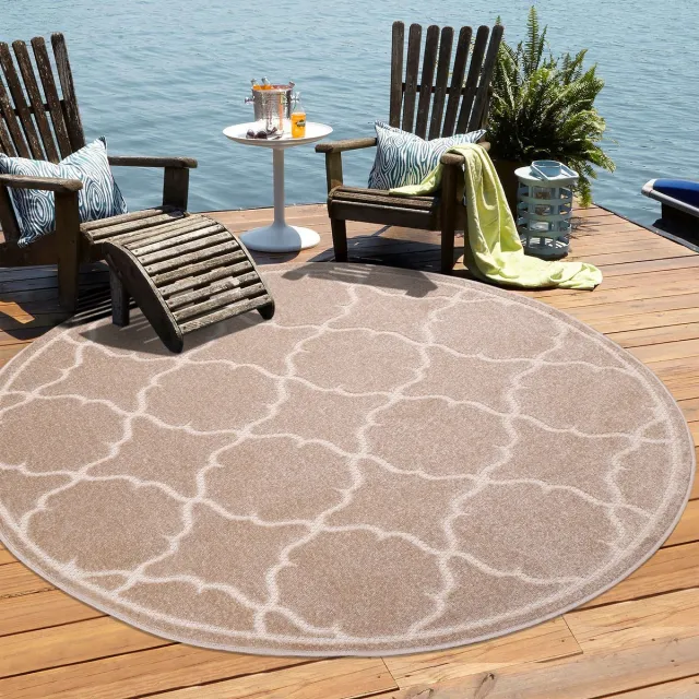 Muratap Buitenkleed Berlin Rond Vloerkleed Beige