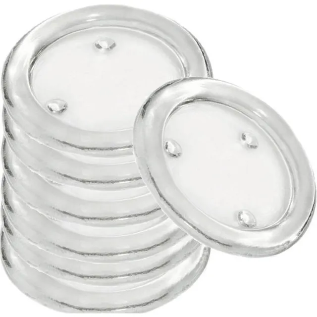 Trend Candles Ronde kaarsenhouder/kaars onderzetter - 8x - glas - 11 cm - voor stompkaarsen tot Dia 8 cm Transparant