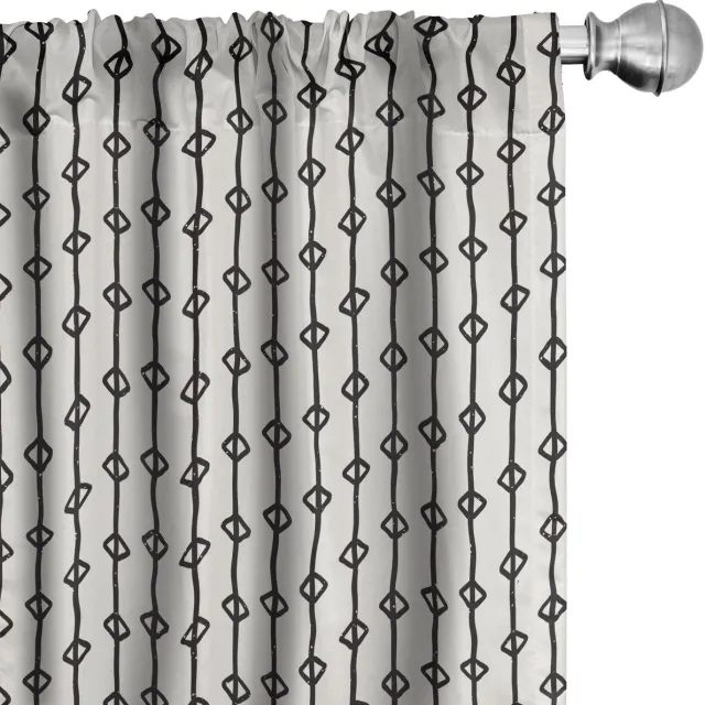 ABAKUHAUS Strepen Gordijnen – 2x75x245 cm – Microvezel – Verduisterend Eierschaal