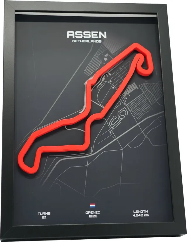 Circuitlayers Assen Nederland 3D Race circuit schilderij zwart