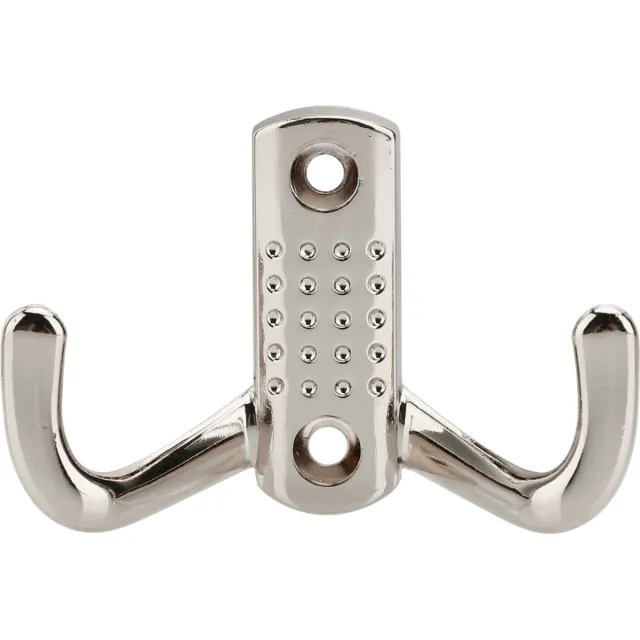 Intirilife dubbele jashaken in satijn nikkel - design korte jashaken metalen wandhaken muurbevestiging voor kleding jassen vintage
