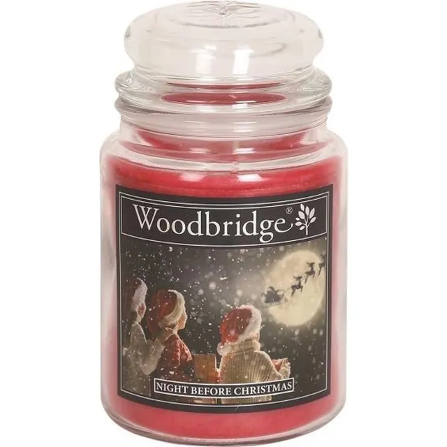 Woodbridge Geurkaars - ' Night before Xmas' - 565 gr - 130 Branduren - sinaasappel, ananas, appel, kaneel, warme kruiden en vanille - Geurkaarsen - Geurkaars in Glas