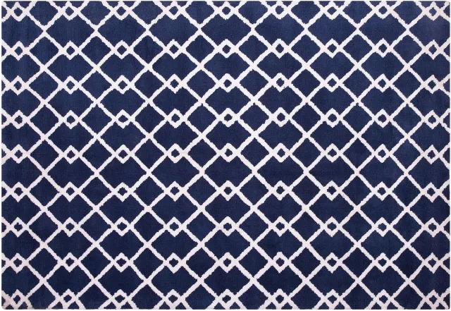 Beliani SERRES - Laagpolig vloerkleed - Marineblauw - 140 x 200 cm - Polyester
