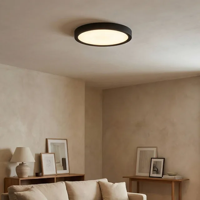 NOUS Living plafondlamp Ilja (Ø23x2,5 cm) Zwart
