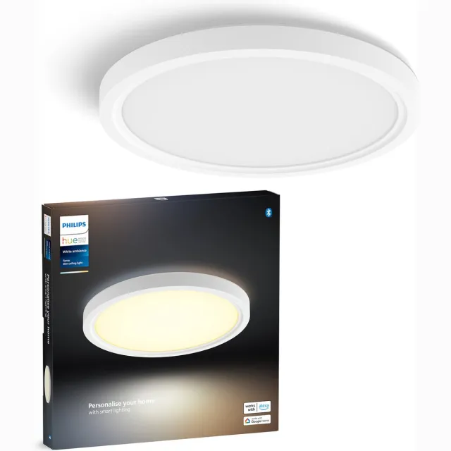 Philips Hue Tento plafondlamp - warm- tot koelwit licht - rond - wit - Ø30 cm