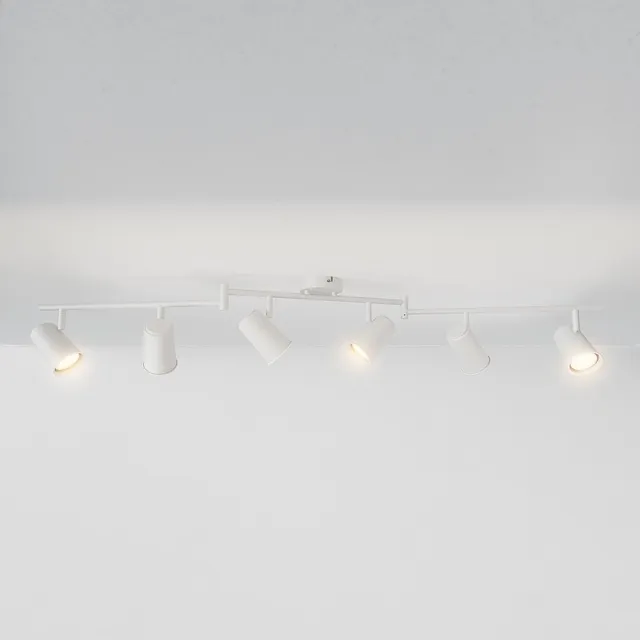 HOFTRONIC Riga Witte LED plafondlamp 6 spots – kantelbaar en draaibaar – opbouwspots zwart – GU10 fitting - Plafondspots - IP20 - woonkamer en gang