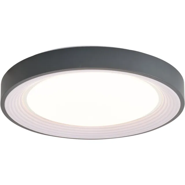 QAZQA kanton - Moderne LED Plafondlamp - 1 lichts - Ø 48 cm - Grijs - Woonkamer | Slaapkamer | Keuken Grijs LED