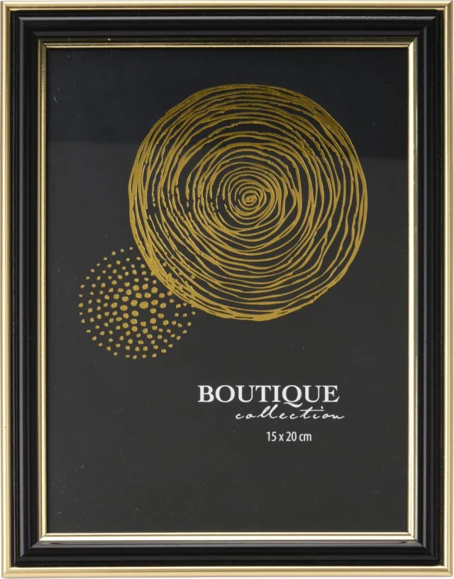 H&S Collection Fotolijstje voor een foto van 15 x 20 cm - zwart/goud - luxe uitstraling Goudkleurig