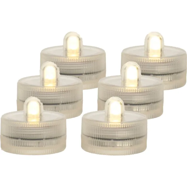 Ideas 4 Seasons Ideas4seasons LED waxinelichtjes/theelichtjes voor onder water - set van 8x - warm wit - zinkend