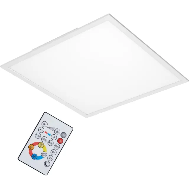Briloner Piatto - LED CCT Plafondlamp - paneel dimbaar - warm wit licht & koel wit licht - plafonniere met afstandsbediening - 36W - 59cm - wit Wit (met CCT)