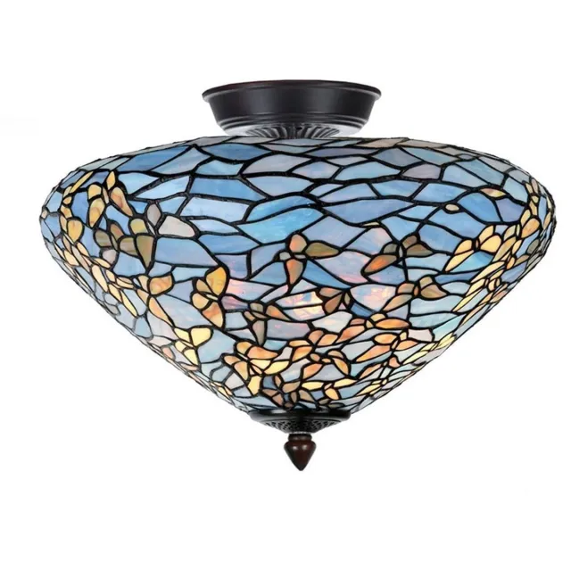 Coloured by Art Tiffany Verlengde Plafonnière Fly Away - Art Deco Trade Zwart