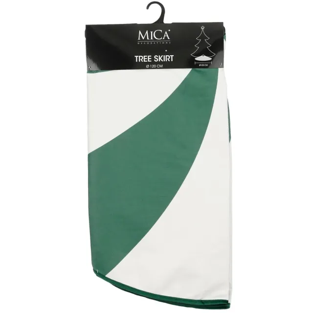 Mica Decorations Kerstboomrok - groen wit gestreept